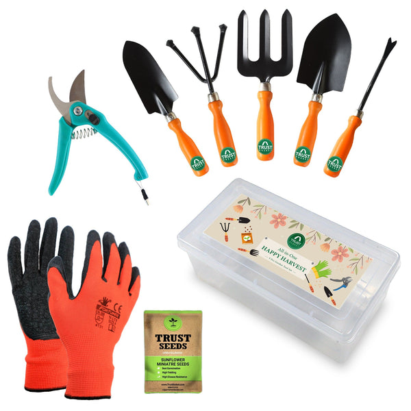 TrustBasket Gardening Tools Box - 8 Pcs Gardening Tool Kit