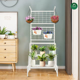 TrustBasket Eden Plant Stand with 3-Tier Shelves, Trellis for Climbing Plants