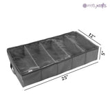 UnderBed Storage, F1616,Underbed Shoe Organizer, Grey, (F1616_UB_5S_Grey)