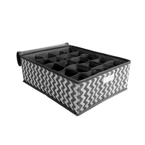 Home Needs - PrettyKrafts Drawer Organiser, F1575, 20 Grid Organizer,  Print Waves, Black, (F1575_DO_20_WvBlack)