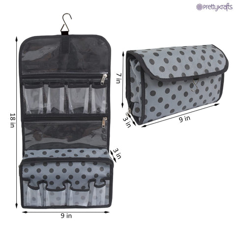 Travel Kit, F1552, Sanju Vanity, Nw Print Polka, Grey, (F1552_Grey)