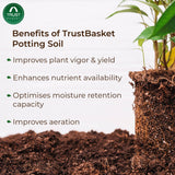 TrustBasket Cocopeat for Plants (5kg) + Earth Magic Potting Soil Fertilizer for Plants (5 kg)