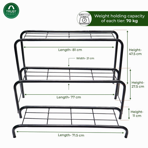 TrustBasket 3 Step Stand for Multiple Plants and Pots Stand