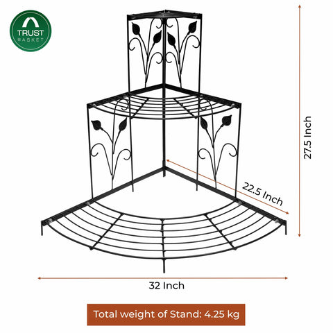 TrustBasket Corner Stand Stair-Step Style flower pot stand for Garden Balcony Indoor Outdoor