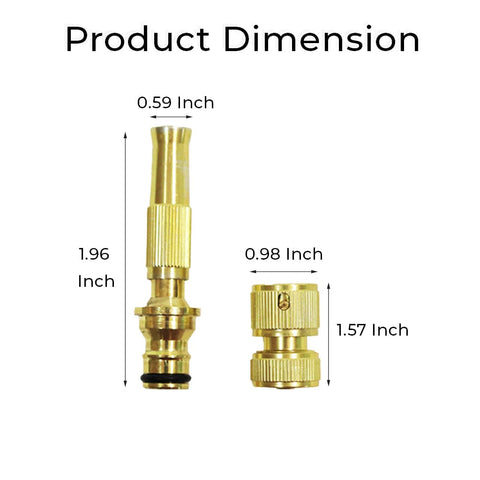 TrustBasket Brass Water Spray Nozzle Half-inch | High Pressure Nozzle Spray Water Gun | For Gardening, Bike & Car Wash, Window Deck Cleaning, Pet Bathing