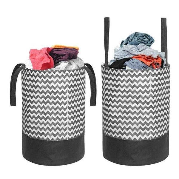 Canvas Laundry Bag, Toy Storage, Laundry Storage (45 L) (Set of 2 pcs)- Black Stripes