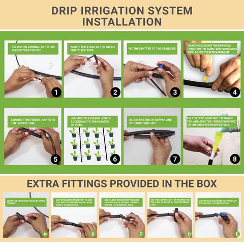 TrustBasket Drip Irrigation Garden Watering Kit for 100 Plants