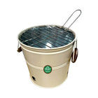 TrustBasket Portable Barbeque Bucket Round Portable Charcoal BBQ Barbeque for Indoor/Outdoor and Multiuse (Ivory)