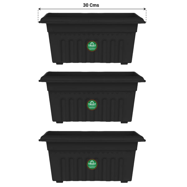 UV Treated Rectangular Plastic Planters (12 inches)