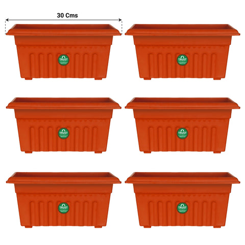 UV Treated Rectangular Plastic Planters (12 inches)