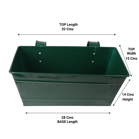 Rectangular Railing Planter - Dark Green(12 Inch)