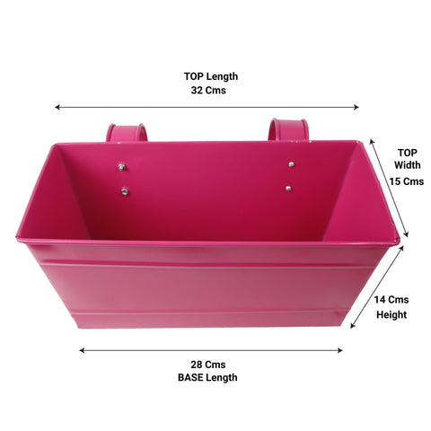 Rectangular Railing Planter - Magenta (12 Inch) - Set of 2