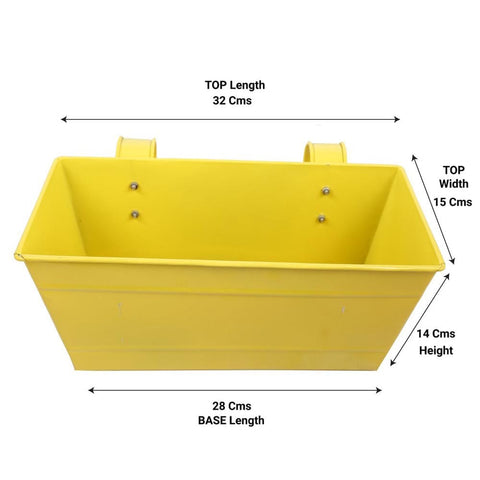 Rectangular Railing Planter - Yellow and Dark Blue (12 Inch) - Set of 2