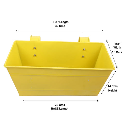 Rectangular Railing Planter - Yellow  (12 Inch) - Set of 2