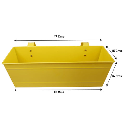 Rectangular Railing Planter -Yellow (18 Inch)