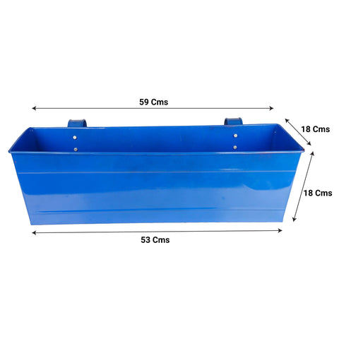 Rectangular Railing Planter -Blue (23 Inch)