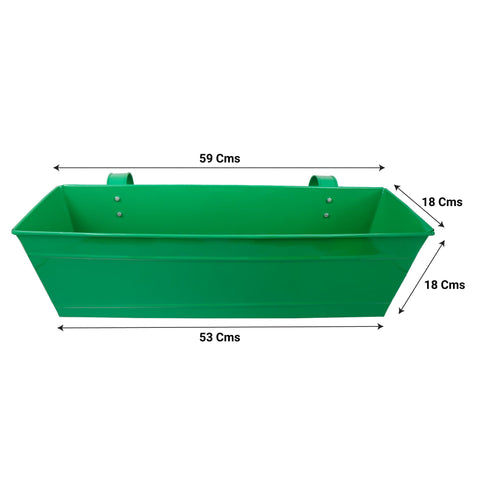 Rectangular Railing Planter -Green (23 Inch)