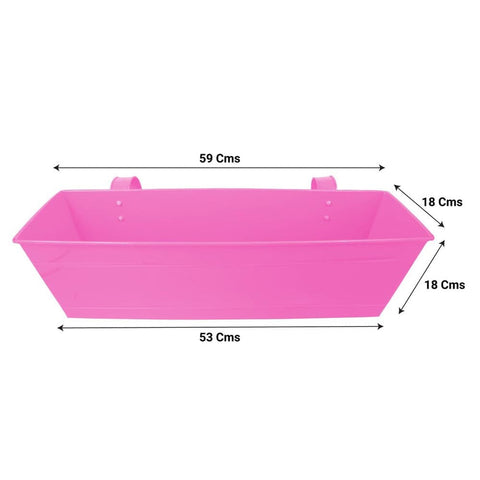 Rectangular Railing Planter -Magenta and Blue (23 Inch) - Set Of 2