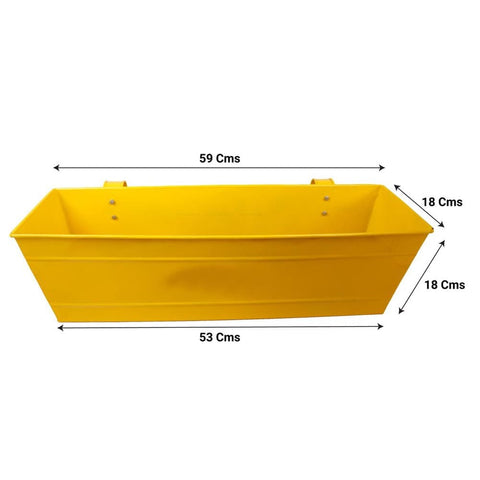 Rectangular Railing Planter -Yellow and Magenta (23 Inch) - Set of 2