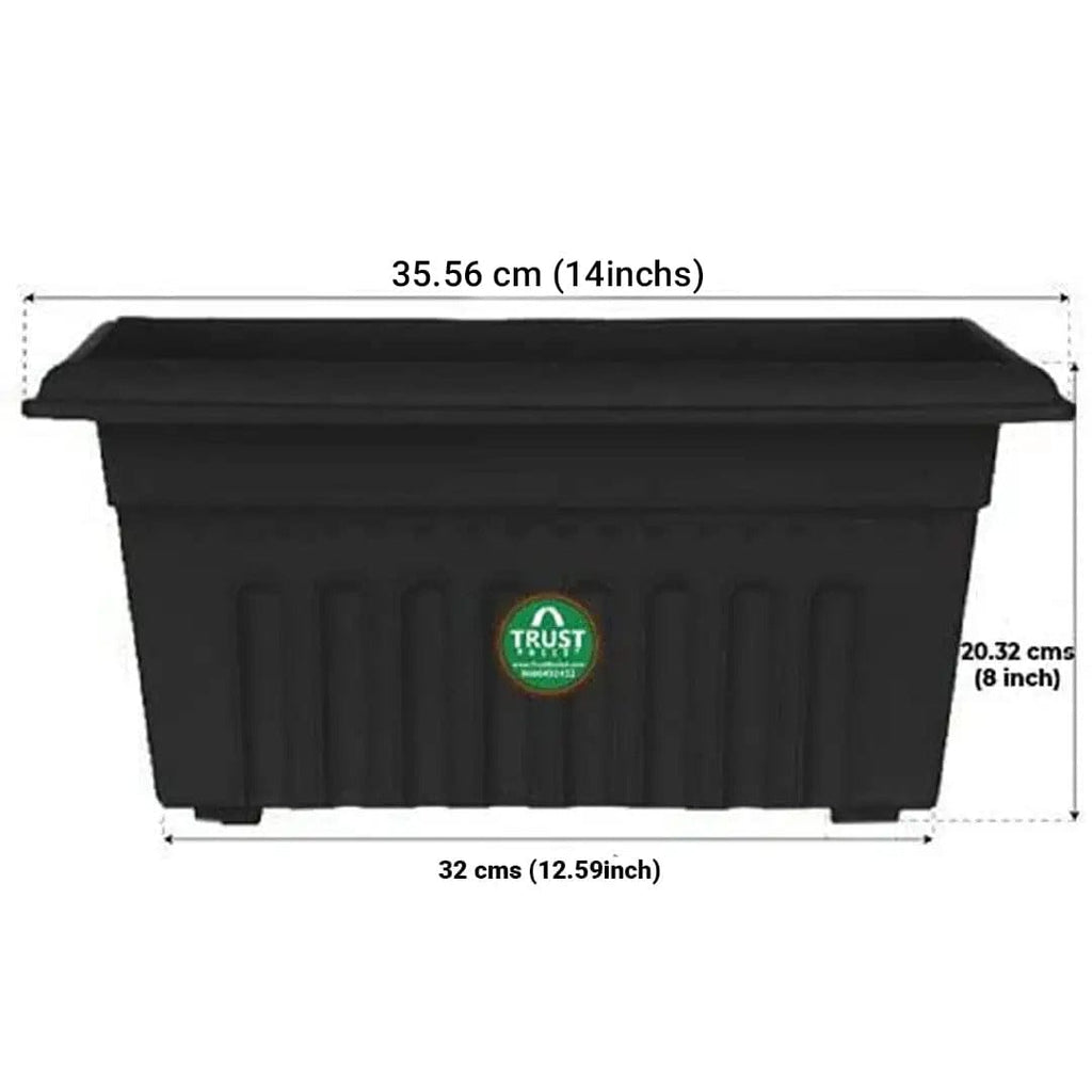 Uv Treated Rectangular Plastic Planters (14 Inches) – Trustbasket