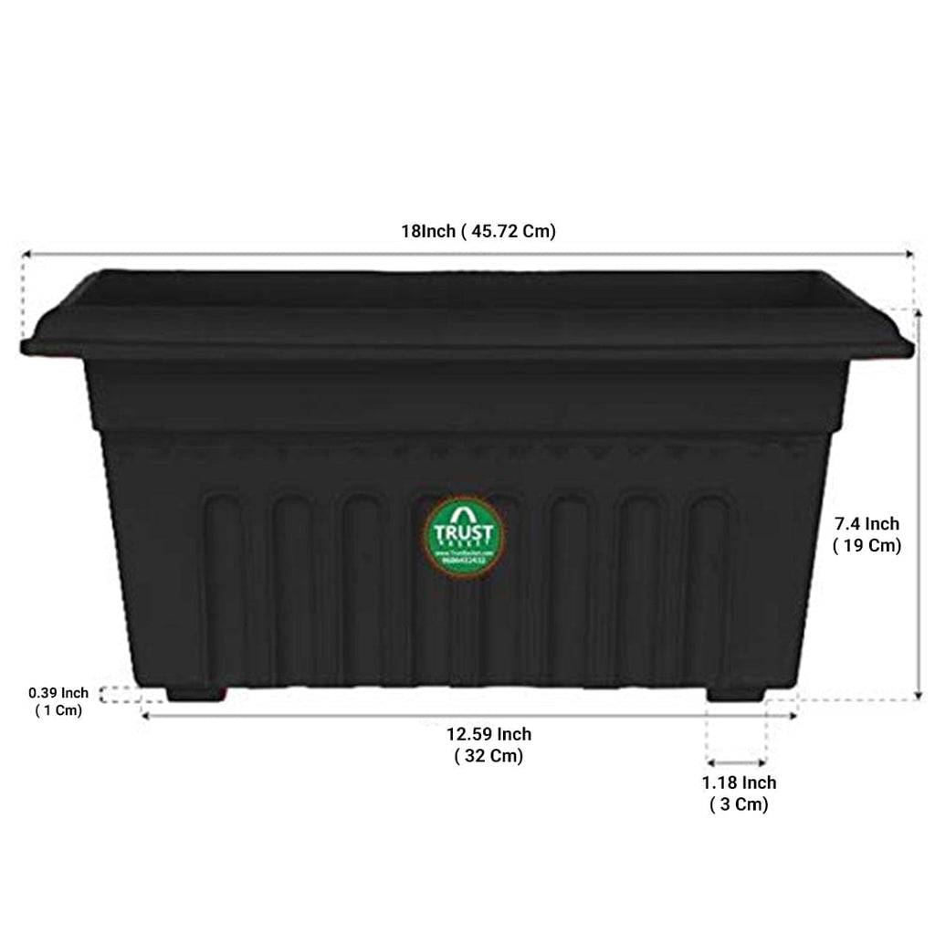 UV Treated Rectangular Plastic Planter (18 inches) – TrustBasket