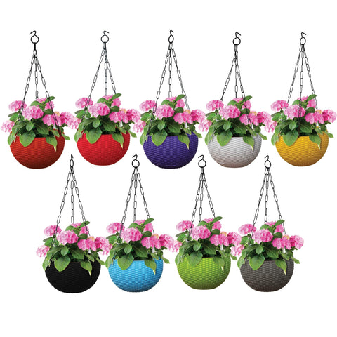 Weave Hanging Basket Mixed Colours (Set of 5)