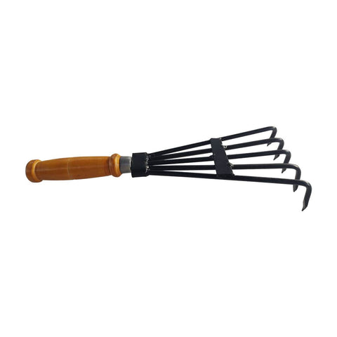 TrustBasket Heavy Duty Leaf Rake Wooden Handle