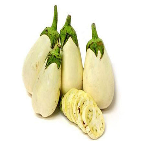 Brinjal white round seeds (Hybrid)