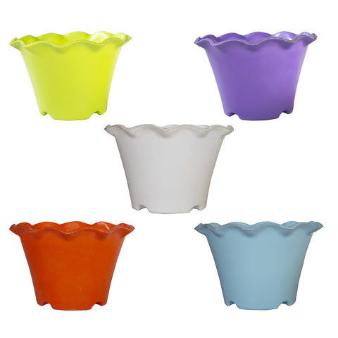 Jasmine Flower Pot (Set of 5 - Assorted colors)